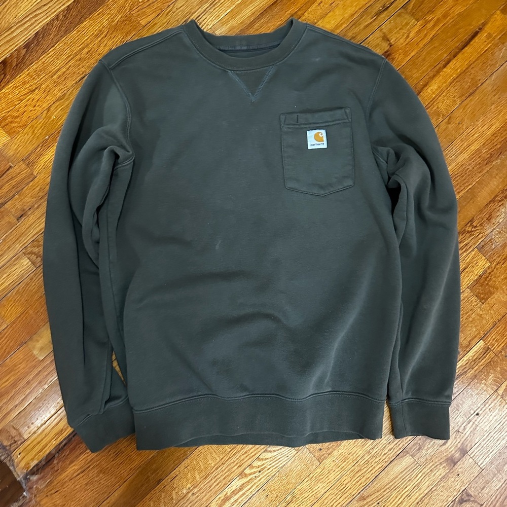 Carhartt Men’s Olive Crewneck Pocket Sweatshirt